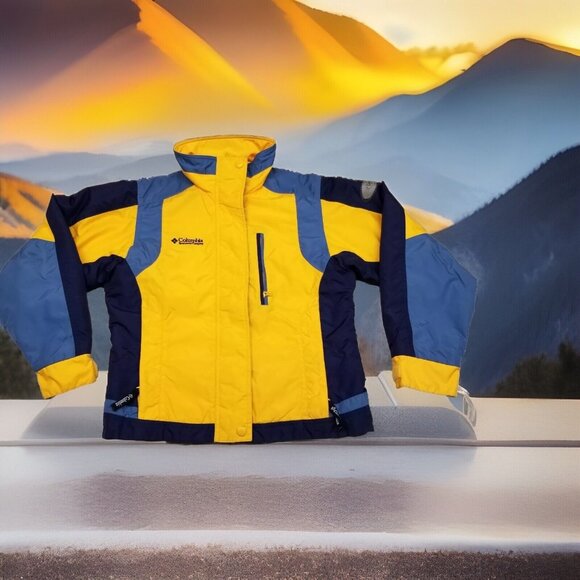 ✅Vintage Columbia Sportswear Company Jacket Women's SMALL Full Zip Yellow/Blue - Picture 1 of 14